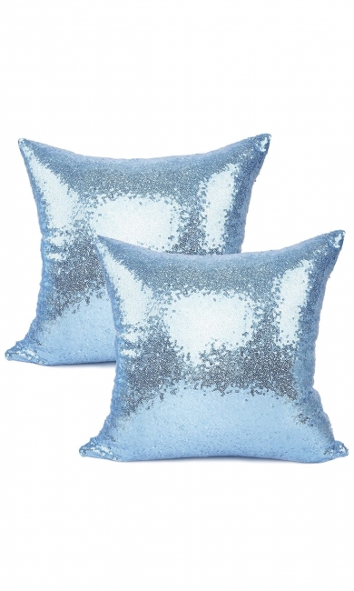 Sequin Pillow – Baby Blue