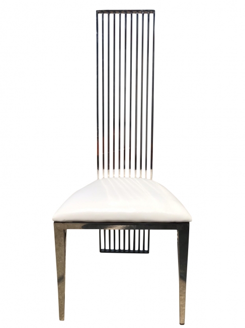 Silver and White Long Elegance Chair